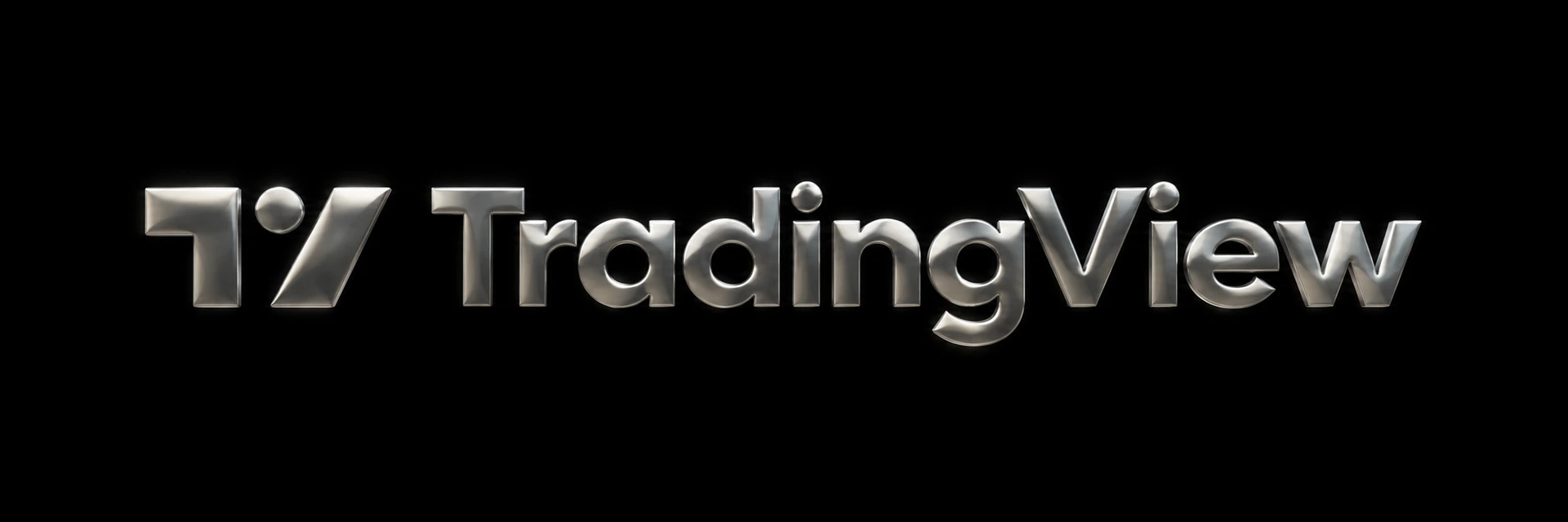 Logo metálico de TradingView