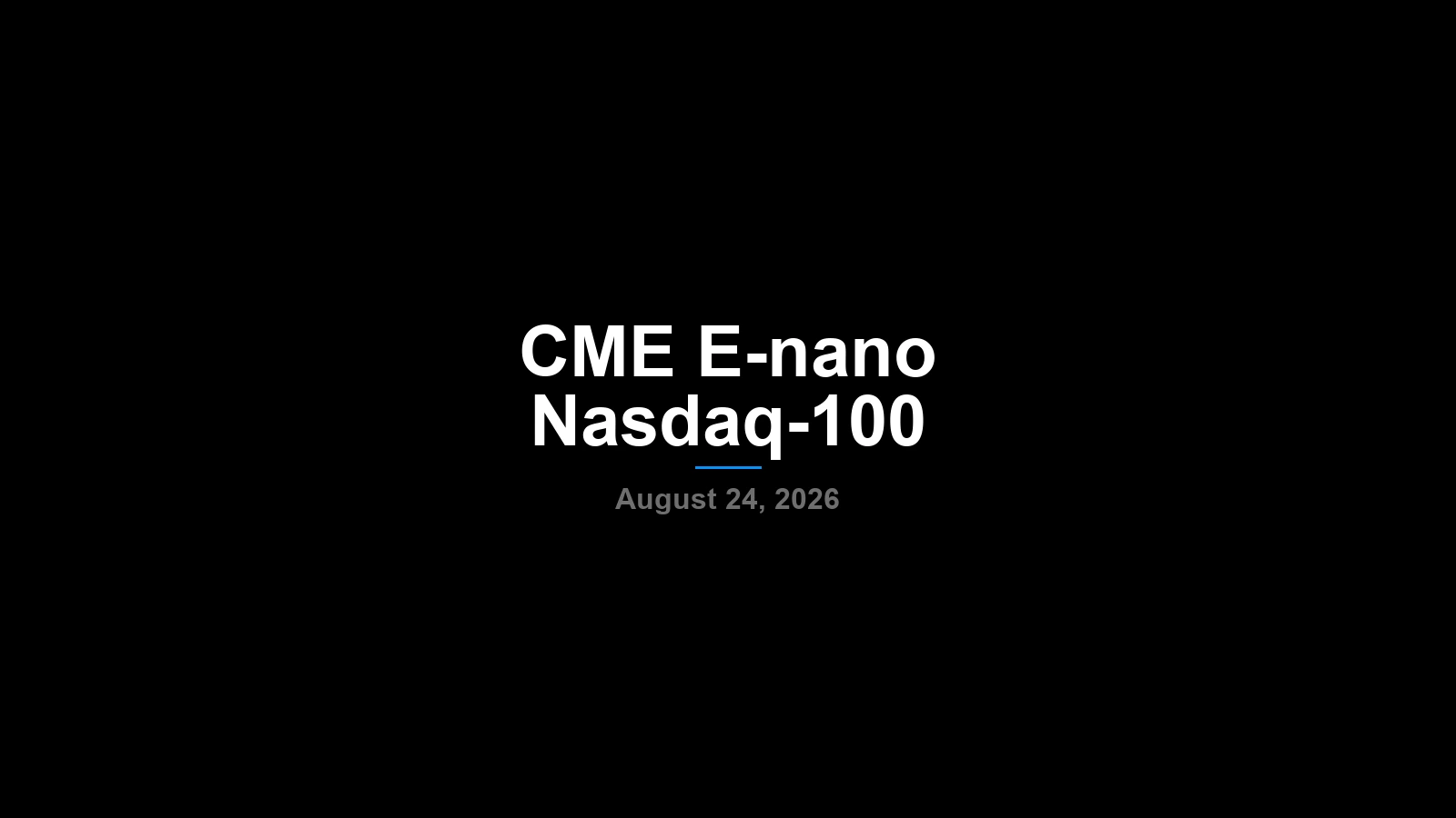 CME E-nano Nasdaq-100 futures cover with NNQ symbol